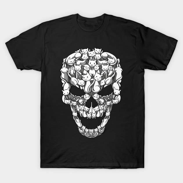Cat skull t shirt on sale
